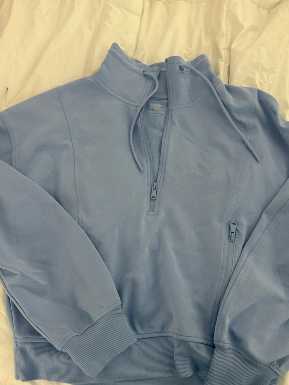Old Navy Light Blue Half-Zip Hoodie Sweatshirt